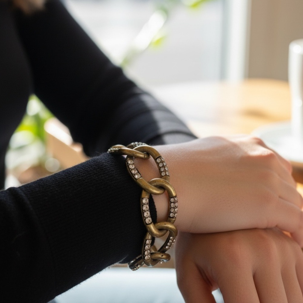 Chic Gold and Silver Chain Bracelet